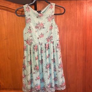 Mint Green Lacy Floral Dress
